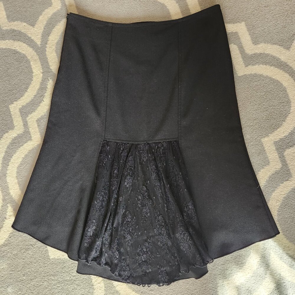 OXOXO Collection High Low Lace Panel Skirt Black 3/4 Salsa Latin